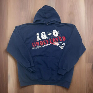 NFL New England Patriots Men’s Hoodie‎ Adult L 2007 Undefeated Season 16-0